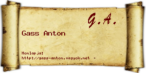 Gass Anton névjegykártya
